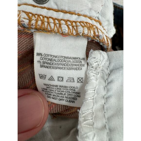 Free People Distressed Low Rise Skinny‎ Jeans Women's Size 24 Blue Medium Wash - Picture 7 of 10